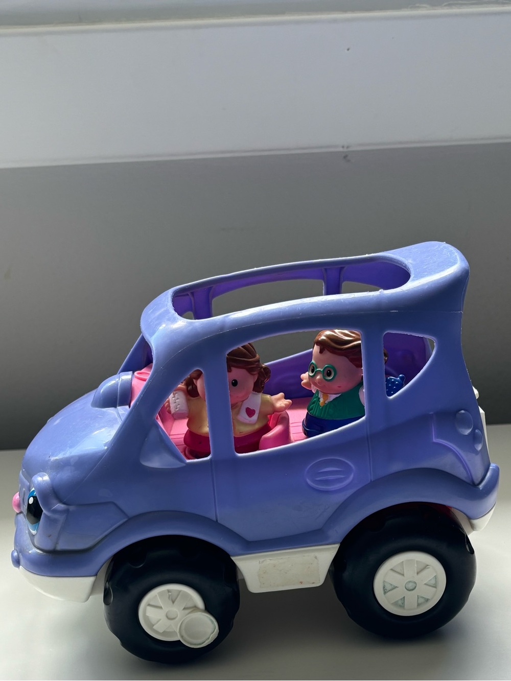 Little people mom and dad family car